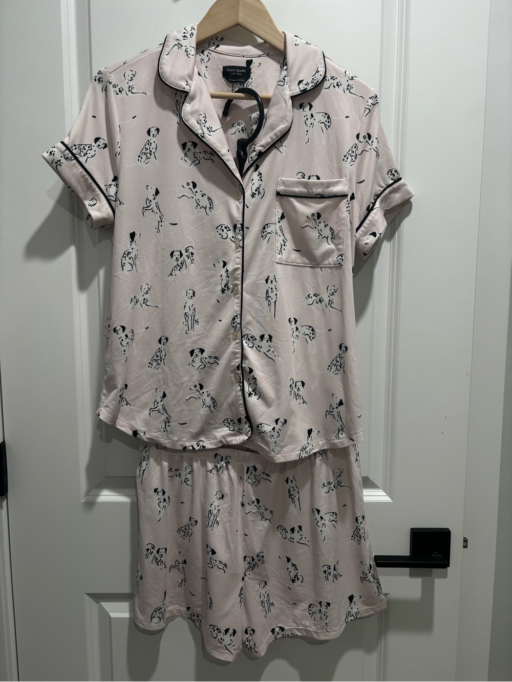 kate spade Pale Pink Dalmatian-Print Short Pajama Set